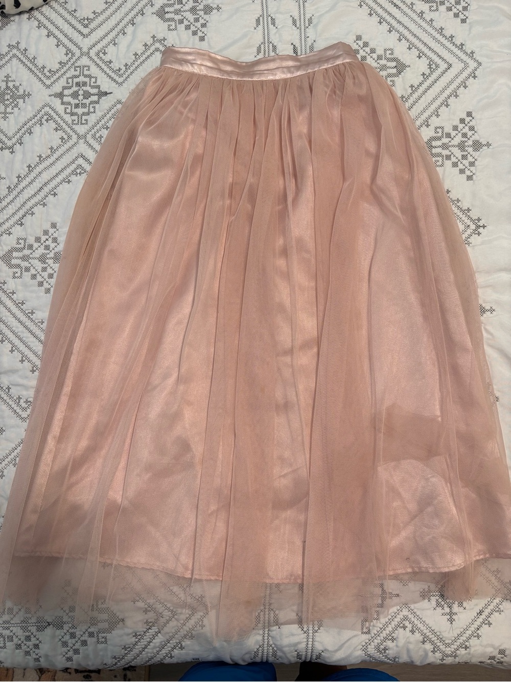 Kid’s Blush Pink Tulle Midi Skirt